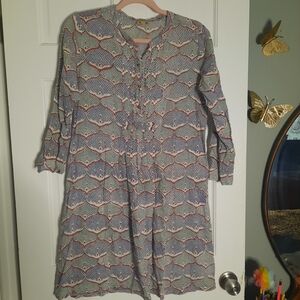 Roberta Roller Rabbit Blue and Red Midi Dress